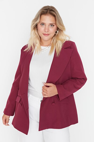 Trendyol Curve Plus Size Jacket - Pink - Regular