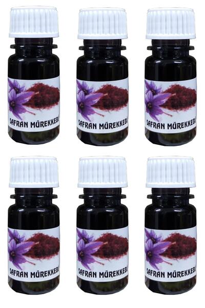 pavrika 6 Adet Kırmızı Safran Mürekkebi Zaferan Zafran Geneleksel Yöntem 10 Ml