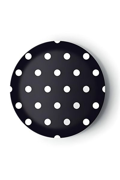 Mini Parti 8-Piece Cardboard Plate Polka Dot Black Mini Party Store
