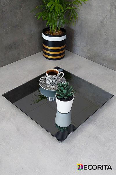 Decorita Mirror Presentation Tray| Smoked Mirror| Promise-engagement Tray| Square Mirror| 30cm X 30cm