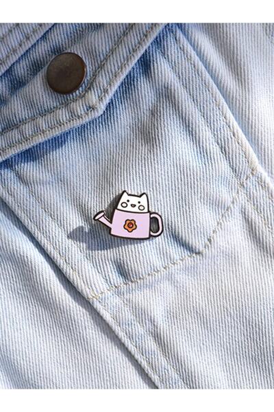 kagito Bahçıvan Kedi Tasarımlı Broş