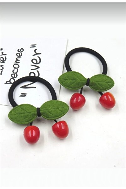 Monalisa Kız Çocuk 2li Kirazlı Lastik Toka Seti