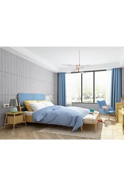 Renkli Duvarlar Kendinden Yapışkanlı Gri Tuğla Desen Duvar Kağıdı Paneli Nw38