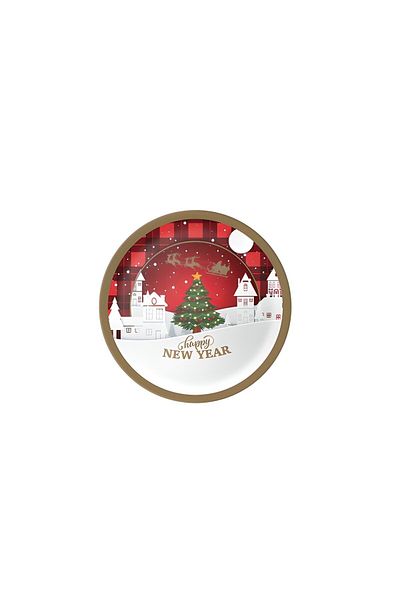 DÜVENCİ TİCARET 8-Piece Cardboard Plates for New Year
