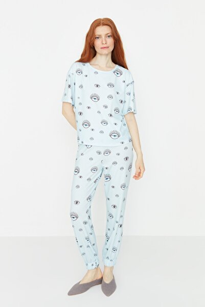 Trendyol Collection Pyjama - Blau - Landschaft