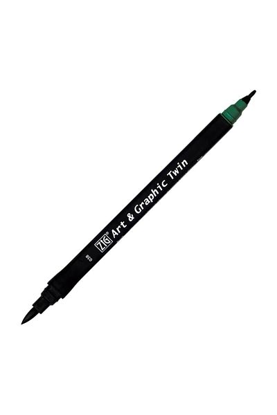 Zig Art & Graphic Twin Marker Drawing Pen 38 Marine Green