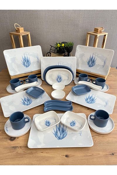 Keramika Blue Magic 30 Piece Siera Breakfast Set for 6 People 19864