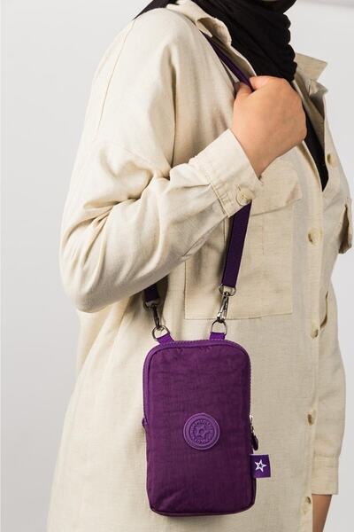 NEWISH POLO ACCESSORIES Yuppy Club Kadın Su Geçirmez Krinkıl Mini Telefon Cüzdan Ve Pasaport Boyun Askılı Çapraz Omuz Çanta.