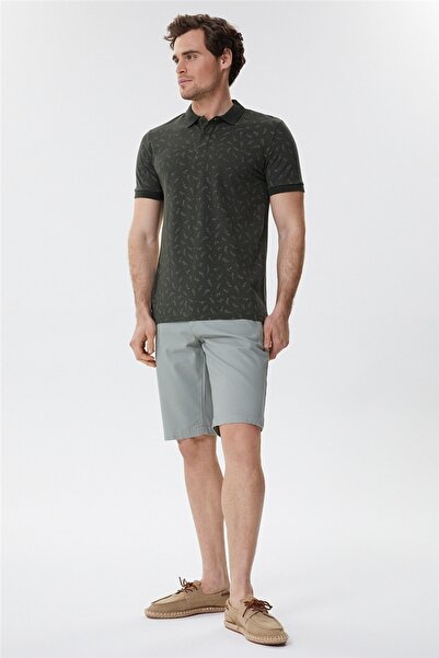 Lee Cooper Ανδρικό μπλουζάκι Polo Neck Olive Bernard Olive