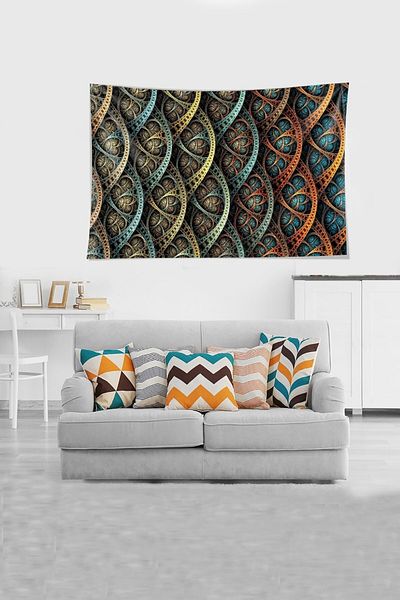 on the clouds Multicolored 3 Sizes Patterned Stain Resistant Velvet Fabric Wall Cloth Wall Carpet Tapestry