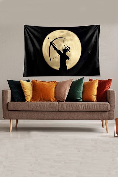 on the clouds Black Native American Patterned Stain Resistant Velvet Fabric Wall Cloth Wall Carpet Tapestry