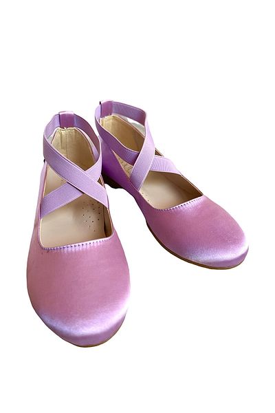 zühre balaban Satin Liliac Fata Rochie De Seara Pantofi Balerini