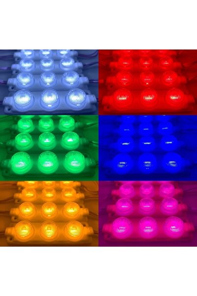 tawitec Mercek 3'lü Led 3 Watt - 12 Volt – Direk Güçlü Işık - Mavi - Kendinden Yapışkanlı - 10 Adet