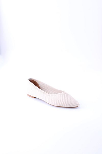 eformoda by emre yılmaz Tricotaj de damă crem cu decolteu în V Balerina 5120