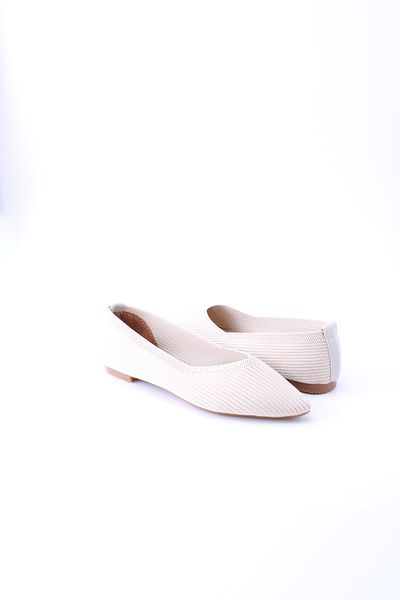 eformoda by emre yılmaz Tricotaj de damă crem cu decolteu în V Balerina 5120
