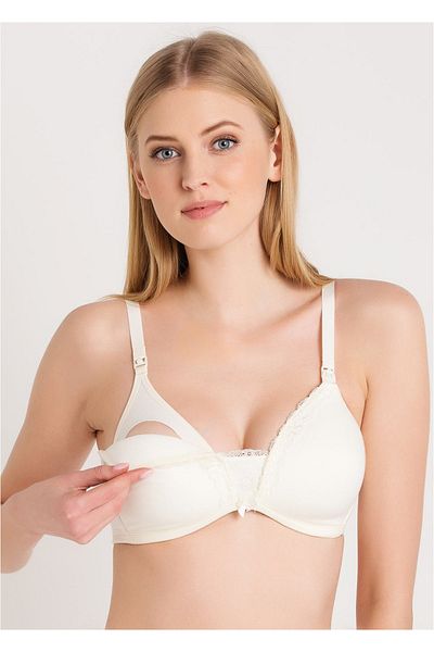 Magic Form 5761 Scallop Lace Thin Sponge Nursing Bra - Ecru