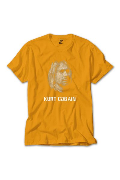 Z zepplin Κίτρινο T-shirt με σχέδιο Kurt Cobain