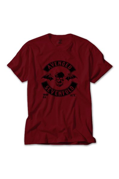 Z zepplin Tricou roșu cu plasture pe spate Avenged Sevenfold