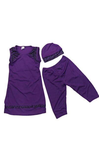 bigiyin Μωβ Παιδικό Μαγιό με Κρεμαστό Καλσόν Παιδικό Μαγιό Πισίνα Θαλασσινό Μαγιό