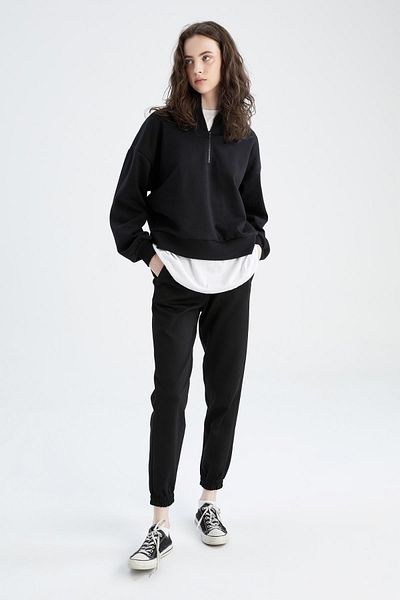DeFacto Φούτερ Jogger Slim Fit που αναδιπλώνεται με τσέπη