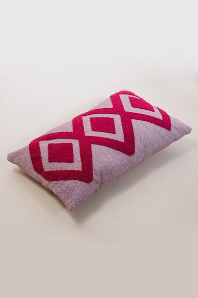 vivamaison Țesătură special concepută din bumbac roșu Claret, cu broderie perforată, husă de pernă 35x55 cm