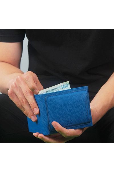 My Valice Men's Genuine Leather Wallet and Card Holder 1815 Light Blue