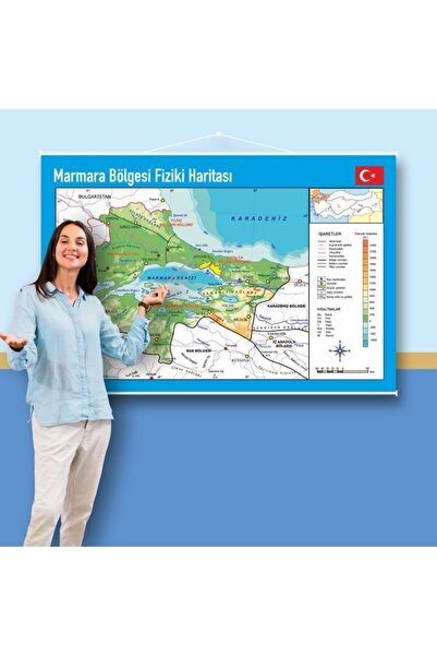 FLAGTURK Marmara Bölgesi Fiziki Haritası 70x105
