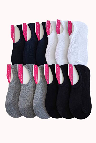 Ollero Ciorapi pentru femei, pantofi din bambus, fără sudură, 12 perechi, sortiment