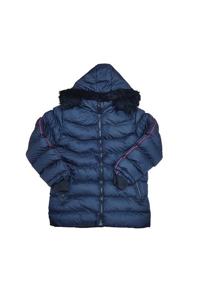 LifeForModa Boy's Stripe Detailed Zipper Pocket Furry Hooded Puffer Jacket Coat 4001