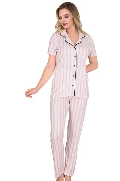 Sensu Women's Short Sleeve Pajama Set - Button Pj3002