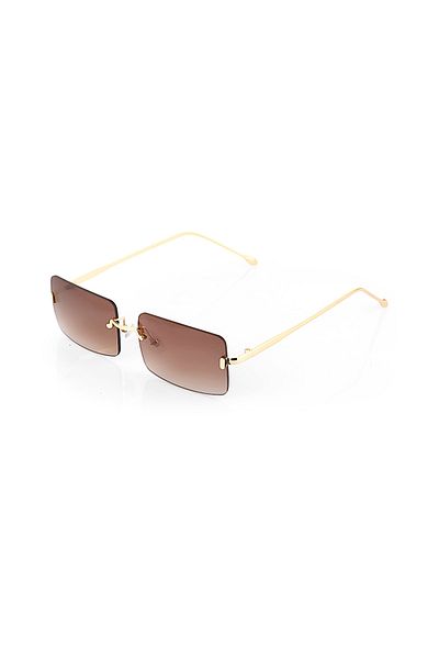 Twelve Crystal Glass Rectangular Women's Sunglasses
