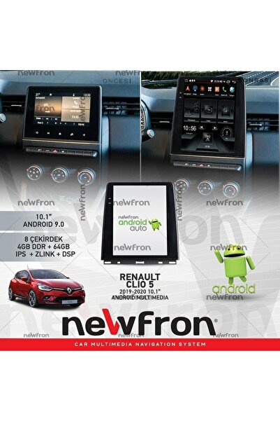 newfron Nf-arca6 Clio 5 Uyumlu Tesla 6gb Ram 32gb Rom Android 12 Carplay Ips Ekran Hd Kamera Hediye