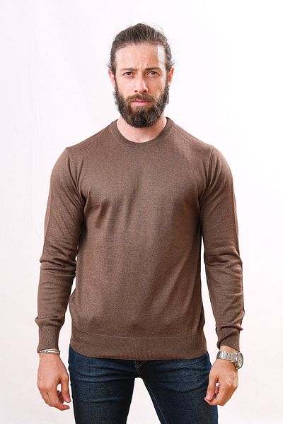 Çukurova Woolen Crew Neck Sweater Brown