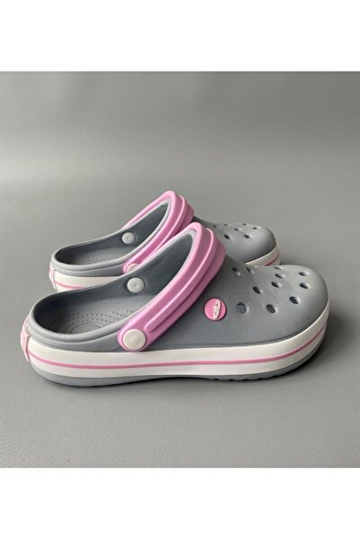 Akınal Bella Akınalbella Buz Gri Tam Ortopedik Yumuşak Hastane Doktor Hemşire Unisex Crocs Sandalet Terlik