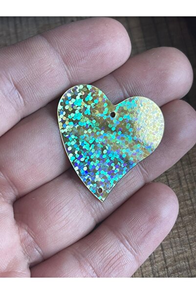 Gönülden Tasarım Golden Heart Laser Cut Genți de mână de prima calitate Cortina Supla Paiete Paiete 50 Buc 3 Cm