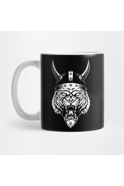 Pixxa Viking Tiger Wild Big Cat Berserker Mug