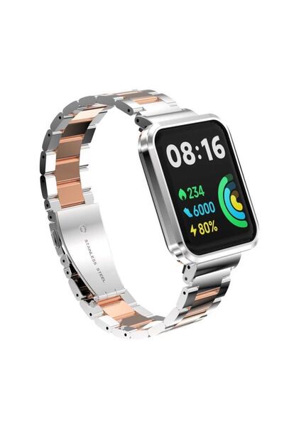 Nezih Case Xiaomi Redmi Watch 2 Lite Uyumlu Metal Baklalı Paslanmaz Çelik Kor...