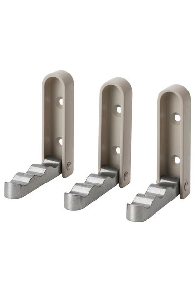 IKEA 3 Adet Katlanabilir Kanca Askı Seti Bej Derinlik: 8.5 Cm Yükseklik: 9 Cm Alüminyum Akrilik Kaplama