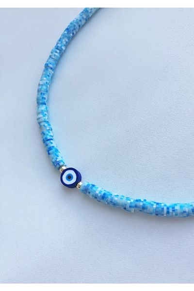 Çiser Colorful Fimo Necklace with Evil Eye Beads