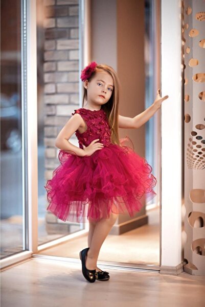 Burçak Butik Burgundy Color Dress Evening Dress (One Size Larger Can Be Prefe...