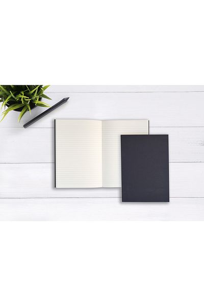 Fark Tanıtım Tailor Stitched 4-Line Notebook, Black Cover Notebook, 40 Sheets (80 Pages)