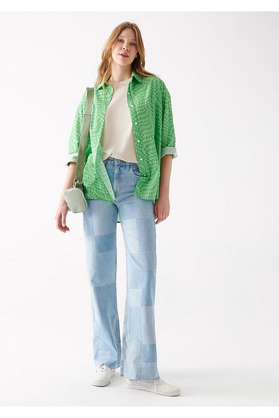 Mavi Pantaloni de jeans cu imprimeu victorian 101072-82984
