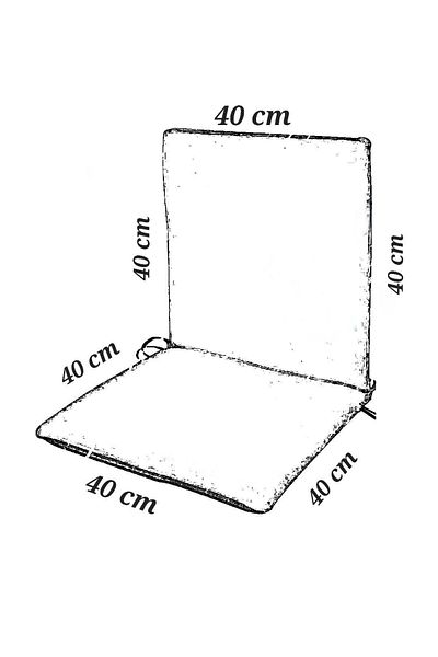 mer-tim ezberbozan ev tekstili Mer-tim Garden Balcony Living Room Red Chair Cushion (with backrest) 4 Pieces