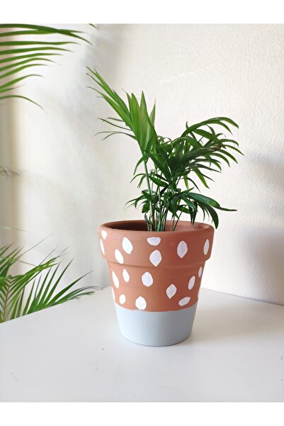 Nova Elite El Yapımı Terracotta Toprak Çömlek Altlıklı Saksı Çiçeklik