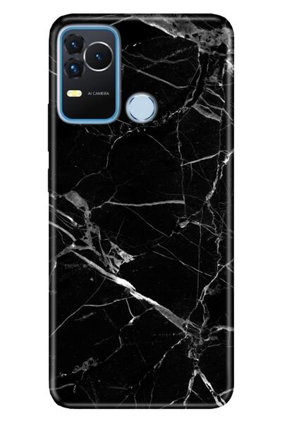 omix X400 Kılıf Silikon Moderna Desenli Mermer Siyah