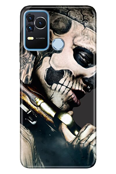 omix X400 Kılıf Silikon Moderna Desenli Skull Cowboy