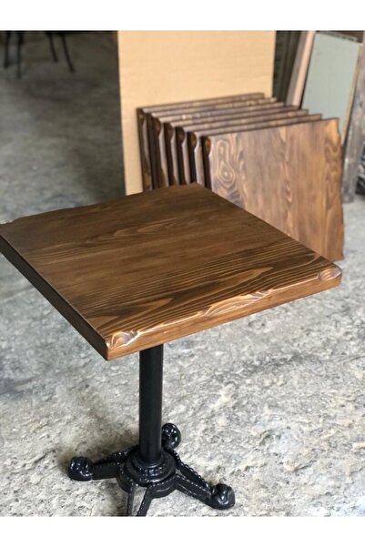 Bintaş Mobilya Ceviz Renk Kütük Cafe Masası Imalatı 60x60.cm