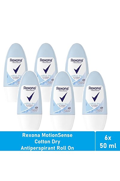 Rexona Antiperspirant Roll On Cotton Dry 50 Ml - 6'lı  Paketi