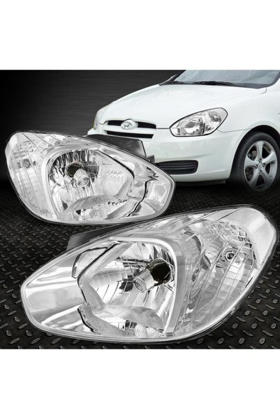 OEM Hyundai Accent Era Sağ + Sol Ön Far Lambası Takımı Motorlu 2006--2012 Uyumlu