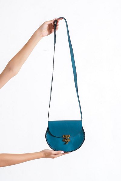 AuthenticSandals Genuine Leather Turquoise Women's Bag - 11001